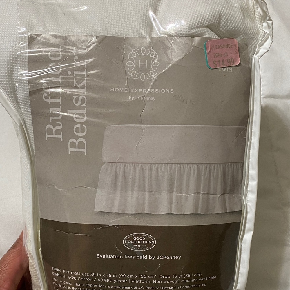 JCPenney Home Expressions White Ruffled Bedskirt